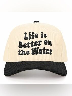 LIFE IS BETTER ON THE WATER CORDUROY TRUCKER HAT